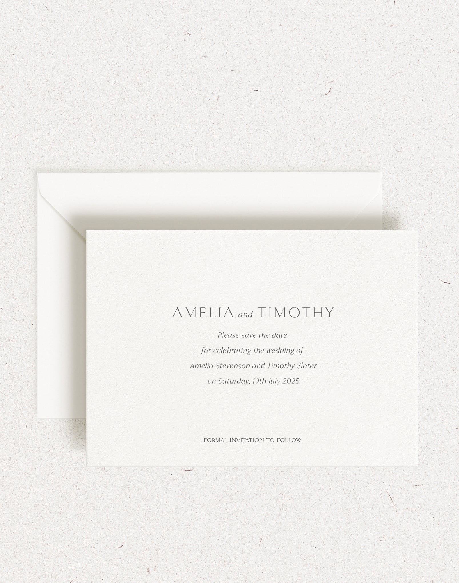 Printed Save The Date Card, Elegant, Minimal, Black and white